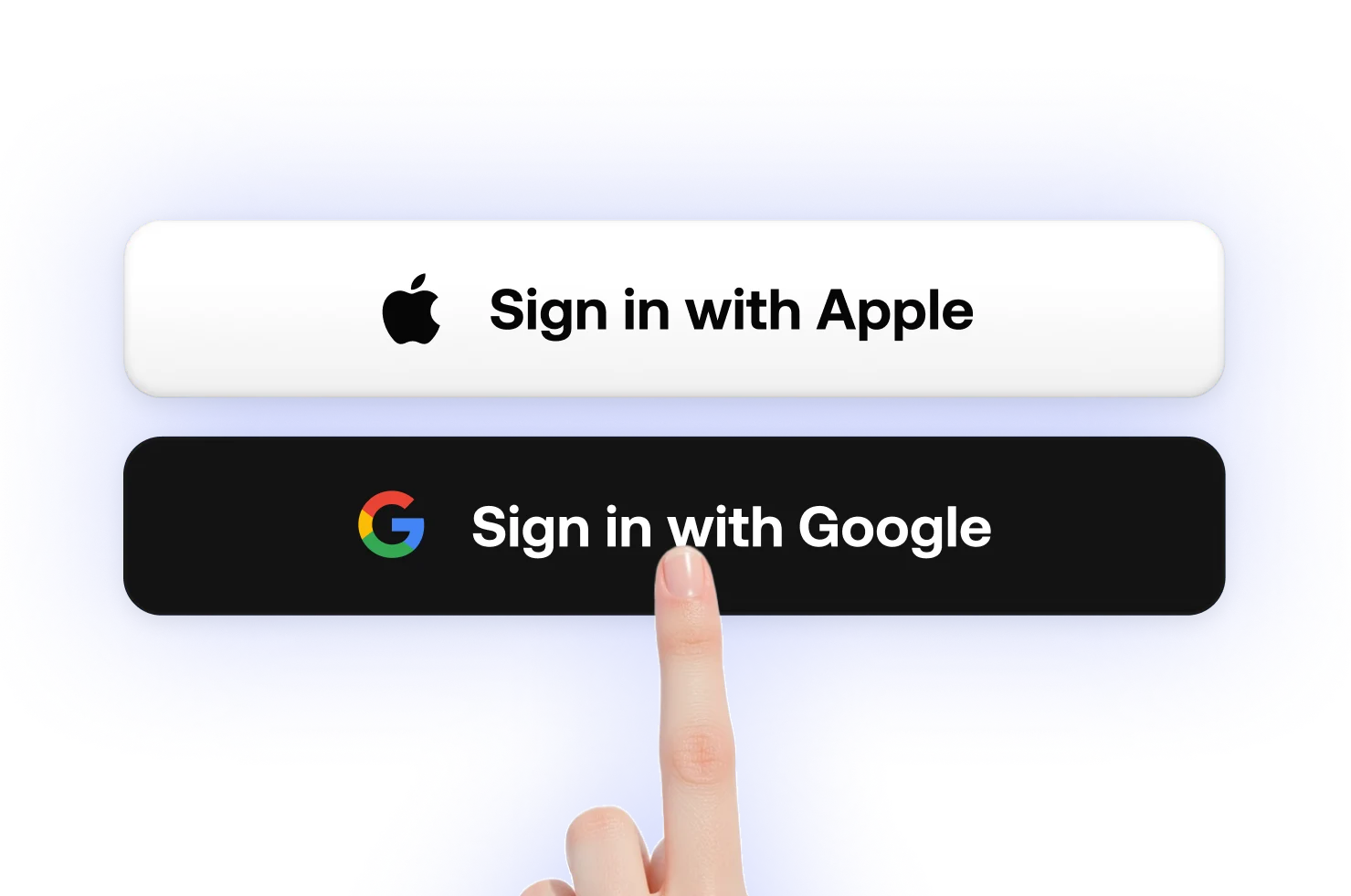 FOMO signup screen with one-tap Google sign-in